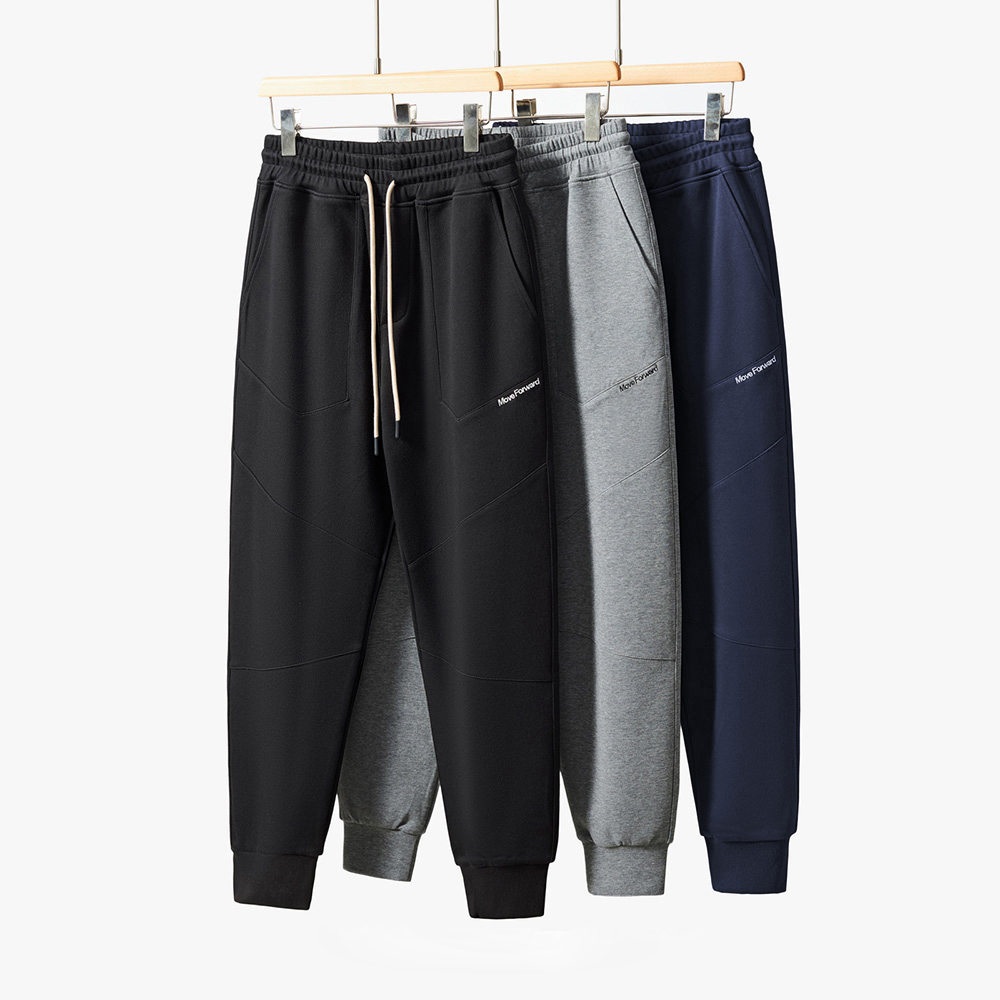 复合精梳棉卫裤修身束脚运动裤男