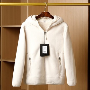 运动休闲连帽开衫 尾货冬季 摇粒绒卫衣潮 外贸男装 内里加厚羊羔绒