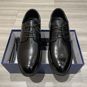 H系 真皮防滑青年正装 时尚 商务休闲 男士 压花 秋季 黑色皮鞋