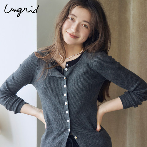Ungrid单排扣假两件针织衫