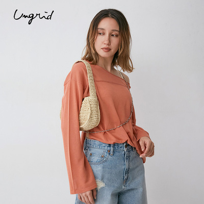 Ungrid2025年春季新品日系休闲风百搭棉麻混纺针织上衣1125226231