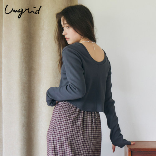 Ungrid蜂巢肌理面料露背上衣