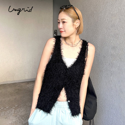 Ungrid长毛绒针织背心开衫