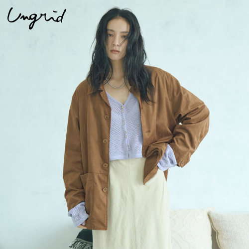 Ungrid男友风仿麂皮夹克衫外套