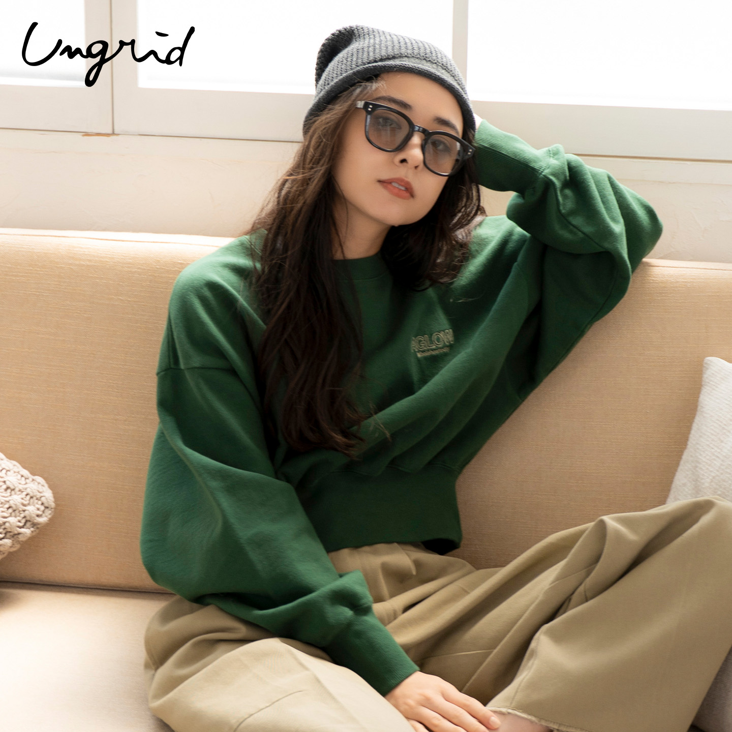 Ungrid25秋冬新品运动风卫衣女