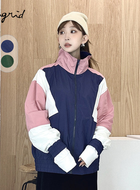 Ungrid短外套立领时尚撞色小个子户外运动拉链外套上衣1124402900