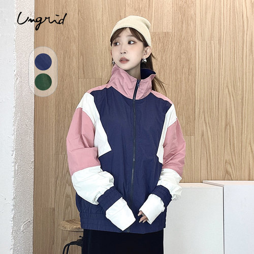 ungrid运动短款拼色外套