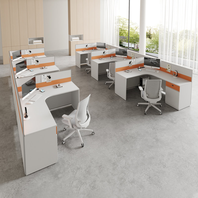 屏风办公桌椅组合员工十字t型f卡座卡位公司办公室四人屏风工作位