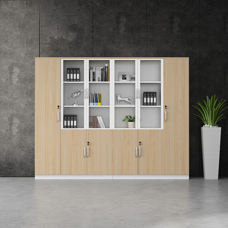 文件柜木质简约现代六门柜资料柜档案柜办公室柜子带锁高柜储物柜