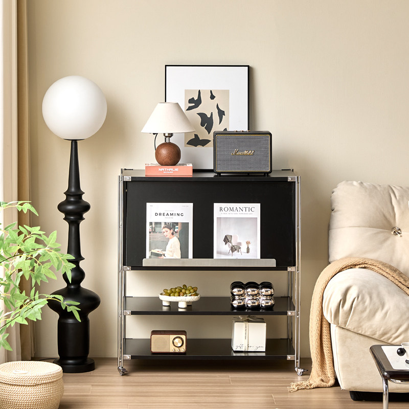 包豪斯沙发边柜客厅简约黑色白色杂志柜餐柜生活收纳ins置物柜