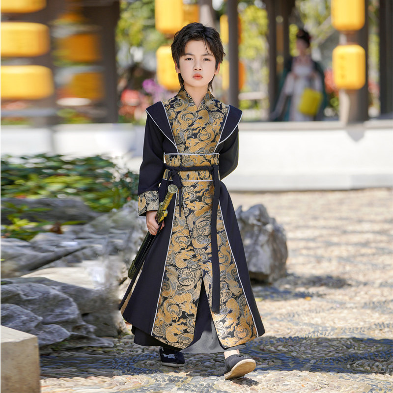 春夏季男童汉服武侠风侠客演出服