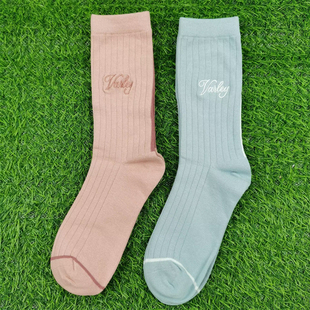 袜子女高筒纯棉无骨袜冬季大码简约女士刺绣时尚舒适全棉吸汗长袜