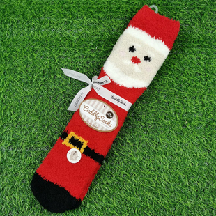 圣诞袜子女珊瑚绒中高筒冬季保暖袜防滑居家室内地板袜可爱新年袜