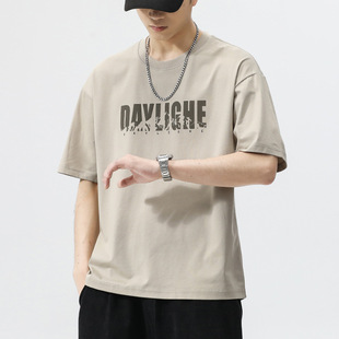 短袖男t恤2025新款夏季半袖男款ins潮流宽松运动休闲上衣男士装潮