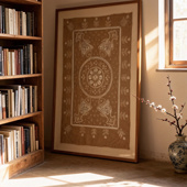 云南特产家居用品大理白族手工扎染草木染桌布门帘户外餐垫方格图