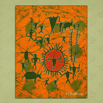 年终促销云南民族特色苗族手工蜡染重彩画墙画挂饰壁画原始部落图