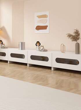 电视柜法式奶油风拼接组合地柜小户型客厅黑色简约轻奢落地储物柜