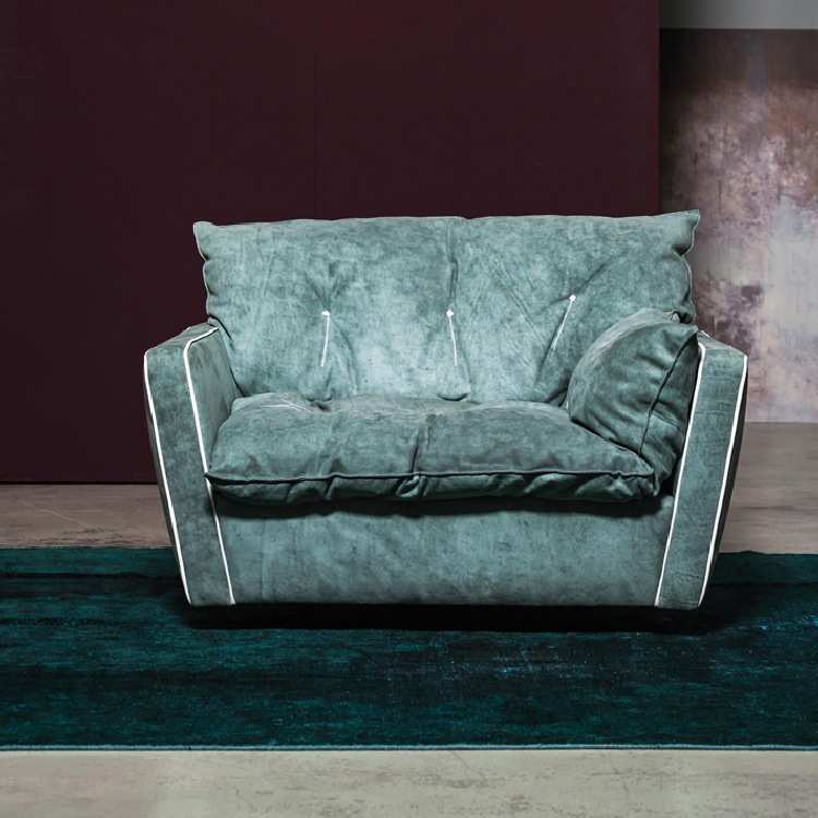 索伦托懒人沙发磨砂布羽绒超软客厅布艺沙发意大利单人旋转沙发