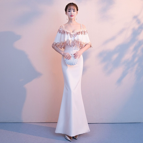 Красное сексуальное длинное элегантное вечернее платье для невесты, 2018, открытые плечи, крой «рыбий хвост»