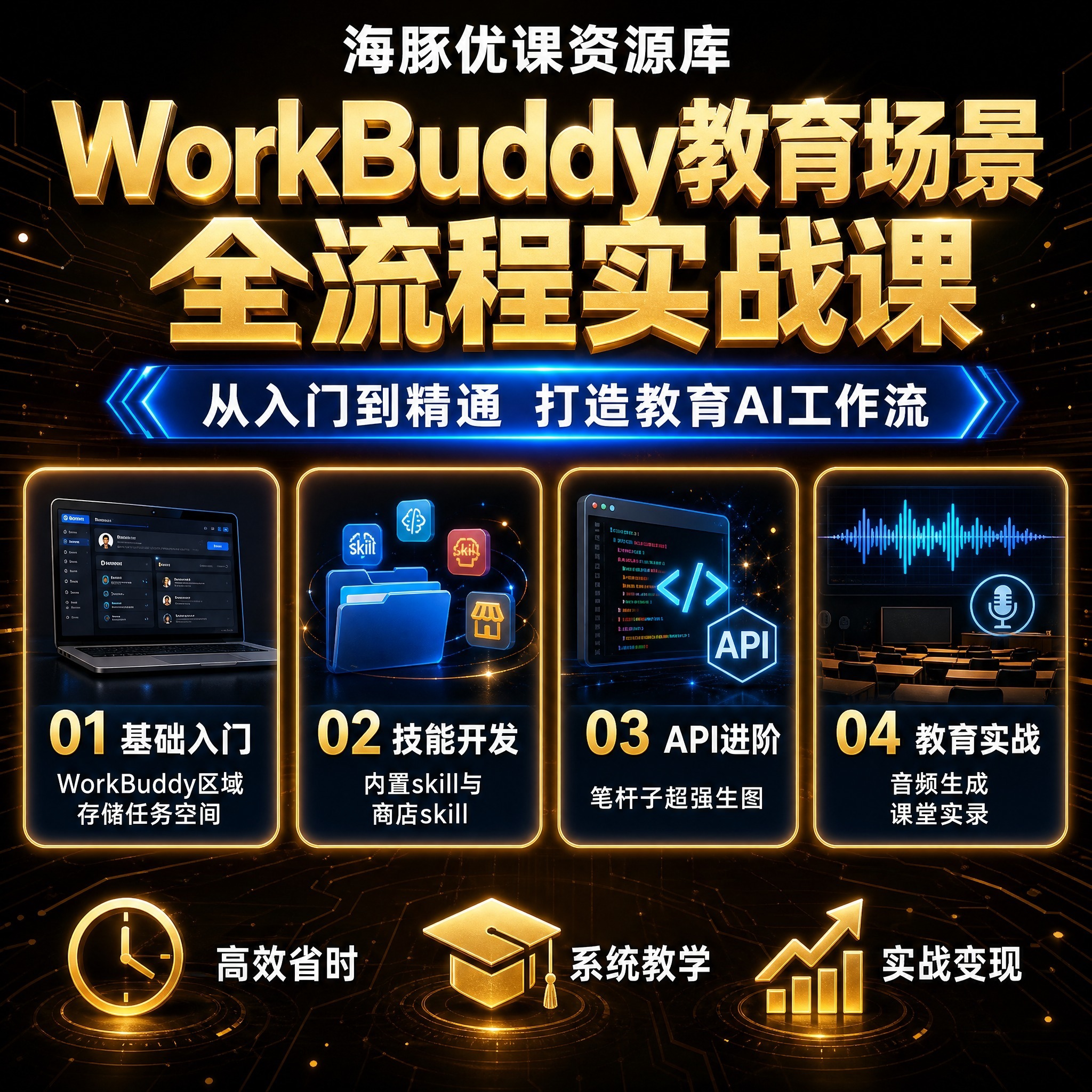 WorkBuddy教育场景全流程实战课掌握AI备课教研作业批改试讲陪练