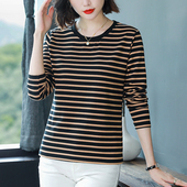 内搭遮肚打底衫 T恤女中年妈妈秋衣外穿宽松加大码 女 长袖 纯棉新款