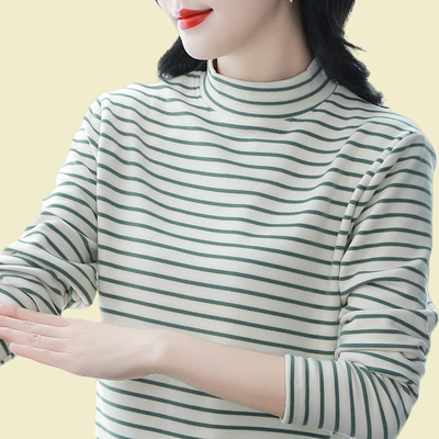 女士保暖上衣洋气半高领德绒打底衫女可外穿秋冬内搭新款2025T恤