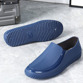 工作塑料胶鞋 夏季 防水透气雨靴平底防滑成人水鞋 男款 低帮雨鞋 男式