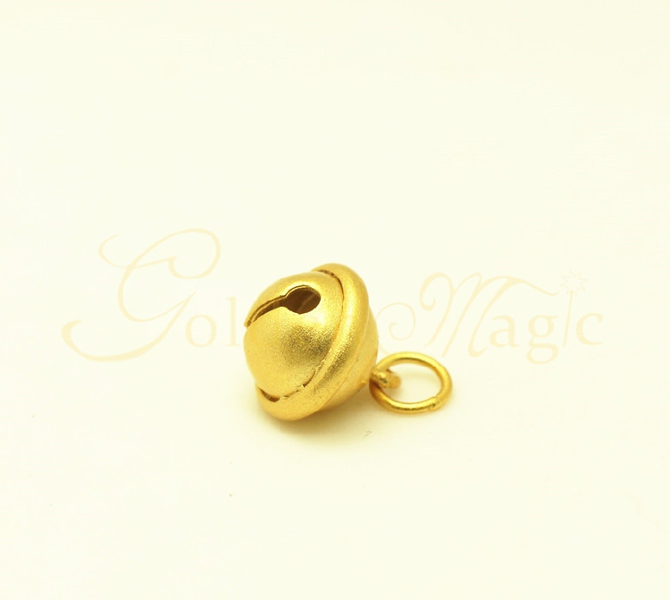 925纯银铃铛吊坠 大孔珠镀黄金手链项链配珠