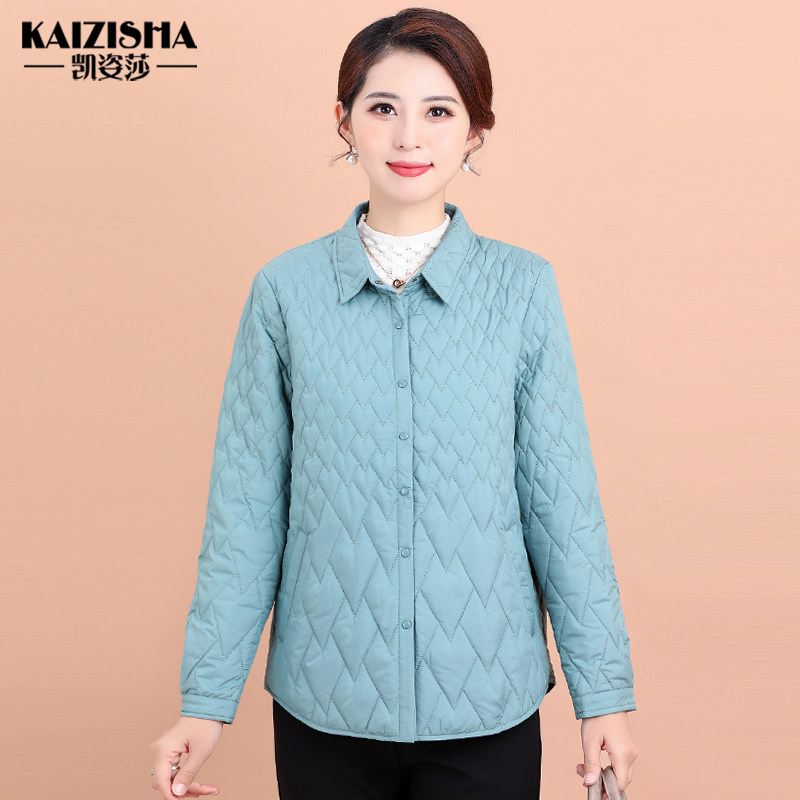 小个子妈妈装秋冬季棉衣中老年人轻薄款棉服女短款夹棉外套小棉袄