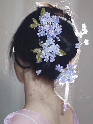 ·梨花梨花开离别·蓝雪花•古风发簪•树脂•簪子