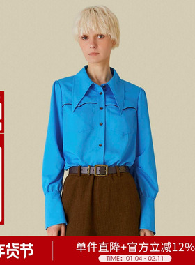 多巴胺通勤显白休闲时尚气质秋季长袖衬衫上衣5E3C34014