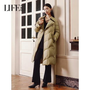 莱芙艾迪儿秋季新款时髦拼接设计感羽绒服女休闲慵懒风气质外套