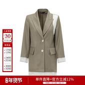 外套女秋时尚 D佳美学馆正式 职场通勤干练利落西装 拼接设计感外套