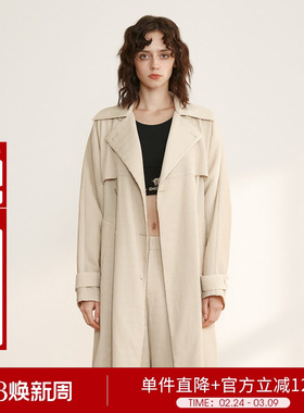【设计师女装】24冬季中长风衣外套5V1W64126
