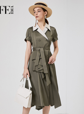 莱芙艾迪儿短袖连衣裙夏季时尚气质超好看设计感裙子3E2L93137