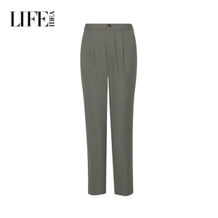 女士垂感休闲裤 职场通勤百搭九分裤 大地灰咖简洁款 莱芙艾迪儿经典