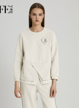 莱芙艾迪儿时尚简约休闲慵懒风针织衫女针织长袖上衣1E4S24182