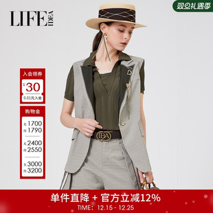 新款 莱芙艾迪儿夏季 西装 马甲通勤时尚 外套女 百搭无袖 品牌女装