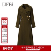 大衣女修身 莱芙艾迪儿秋冬经典 复古个性 显瘦慵懒风百搭毛呢外套