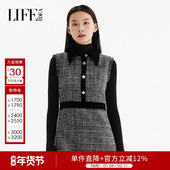 纱小香风无袖 莱芙艾迪儿经典 花式 背心裙女时髦精致典雅大气连衣裙