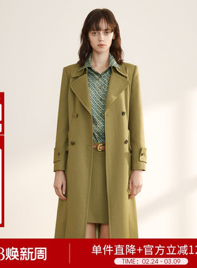 【设计师女装】24冬季中长风衣外套5V1W64016
