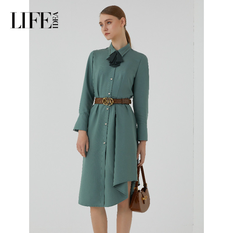 【商场同款】莱芙艾迪儿复古高级感连衣裙女春小众设计气质衬衫裙,女装/女士精品,连衣裙,淘宝优惠券,粉丝福利购,淘宝优惠卷