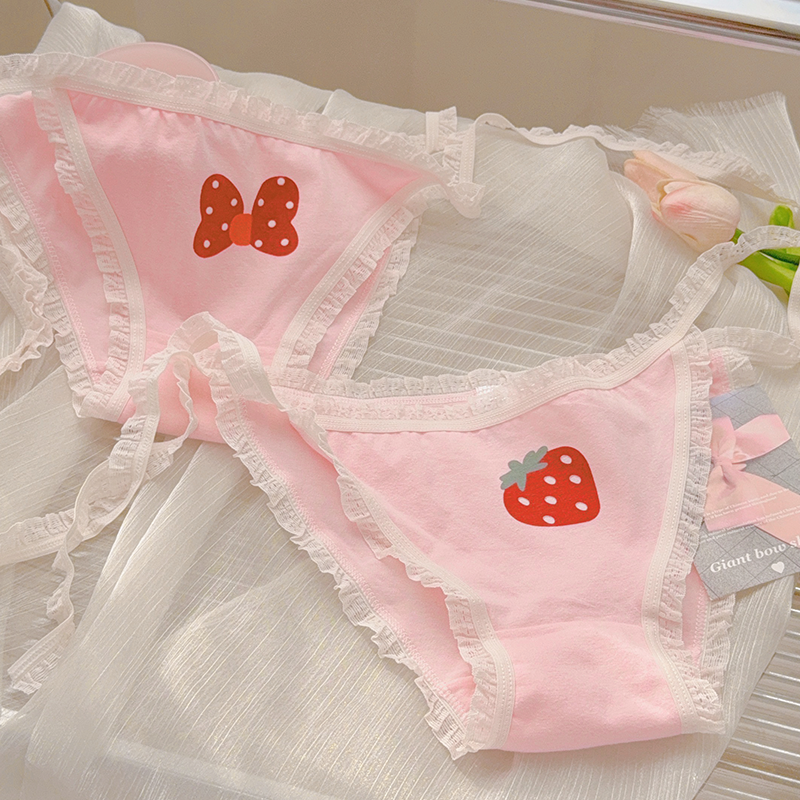 绑带胖次萝莉软妹免脱系带内裤女