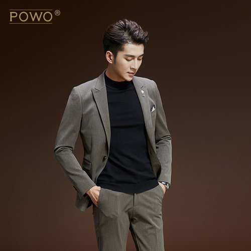 powo青年婚礼新郎绅士西装套装