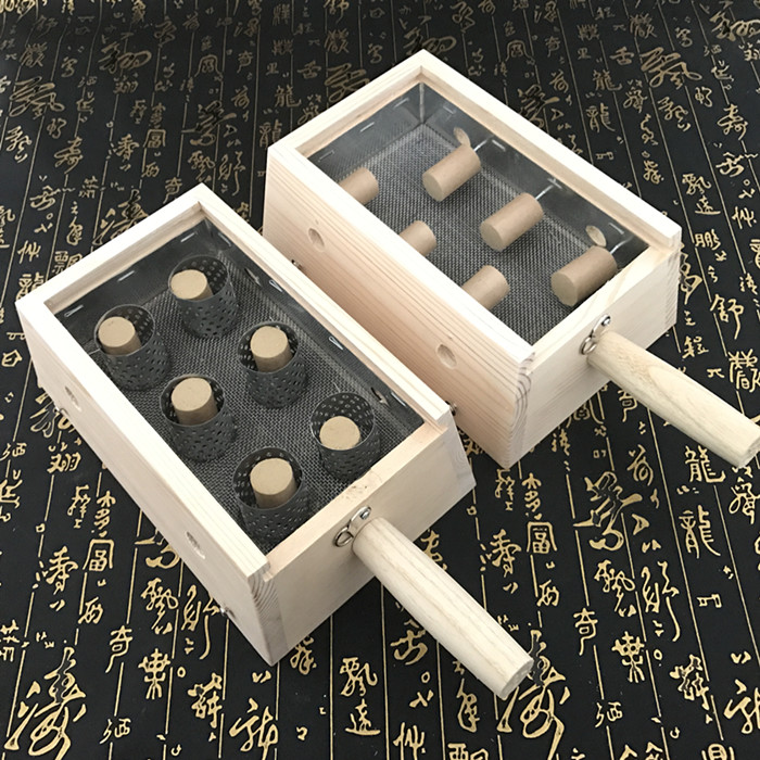 实木制六柱艾灸盒针温灸器随身灸腰腹背部全身艾条木质艾灸罐仪器