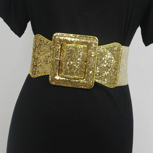 模度儿童走秀腰带女舞蹈裙连衣裙收腰皮带金闪闪百搭松紧弹力腰封