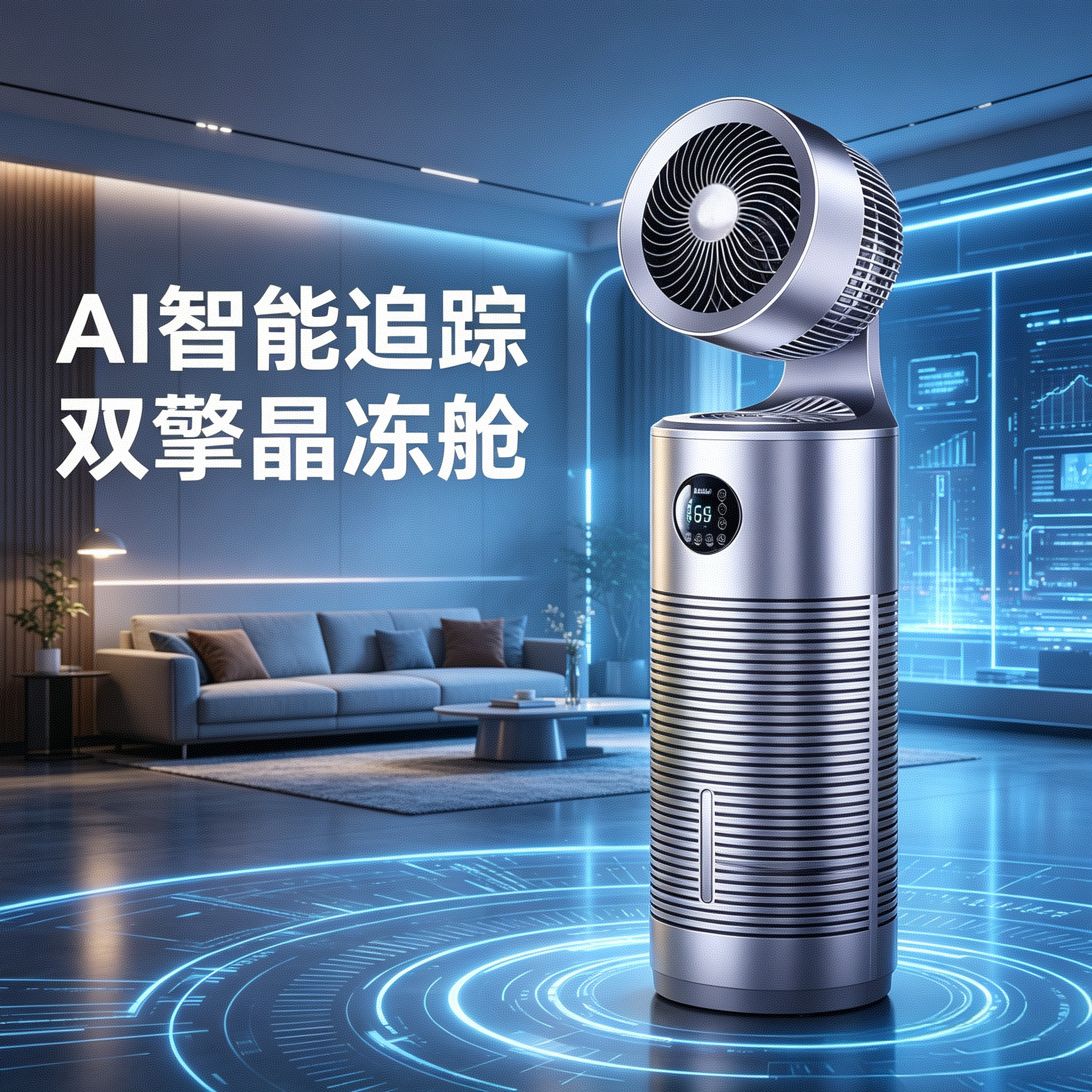 AI制冷空气循环扇2026新款智能净 化风扇落地扇静音家用电风扇
