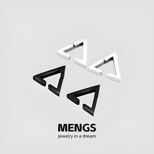 钛钢耳饰 三角形耳环男女耳夹耳饰冷淡无耳洞光与夜之恋萧逸同款