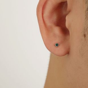 气质耳环小巧耳钉男个性 潮款 高级感复古耳饰 小耳钉美式 黄铜耳饰