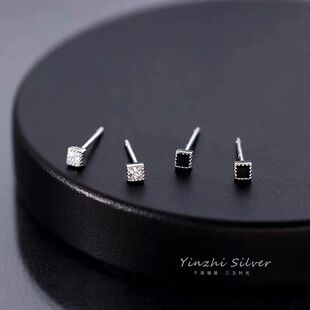 925银针锆石耳钉女小巧精致耳骨钉睡觉免摘养耳洞耳环2022年新款